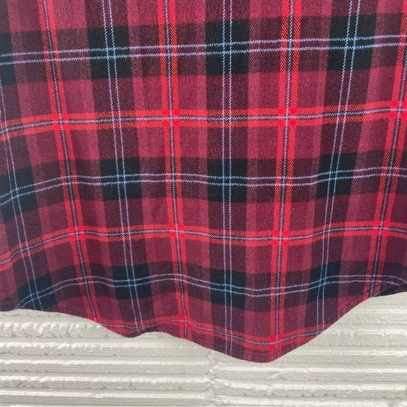 Harley Davidson Flannel Shirt Red & Blue Plaid "Ain't No Darling" Graphic Medium - Picture 9 of 16